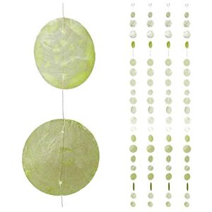 Relaxdays Capiz Garland Set of 4 for Door, Balcony or Window, Seashell Curtain, 180 cm Long, Star, Light Green, 10027977_470 Relaxdays Capiz Garland Set of 4 for Door, Balcony or Window, Seashell Curtain, 180 cm Long, Star, Light Green, 10027977_470