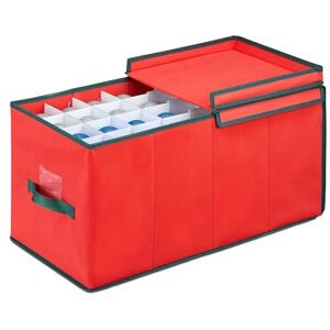 Relaxdays Christmas Bauble Storage Box, 70% fleece 20% cardboard 10% plastic, Red/Green, 30 x 30 x 60 cm Relaxdays Christmas Bauble Storage Box, 70% fleece 20% cardboard 10% plastic, Red/Green, 30 x 30 x 60 cm