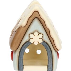 THUN Tea Light Holder House with Mistletoe Ceramic, 9.5 x 9.7 cm, Height 12 cm, Winter Enchanted Collection, Winter Enchanted Collection THUN Tea Light Holder House with Mistletoe Ceramic, 9.5 x 9.7 cm, Height 12 cm, Winter Enchanted Collection, Winter Enchanted Collection