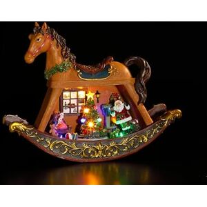 Noma Decorative Christmas Rocking Horse with Animated Train Set and Multicolour Lights, 18.5 cm (Pack of 1) Noma Decorative Christmas Rocking Horse with Animated Train Set and Multicolour Lights, 18.5 cm (Pack of 1)