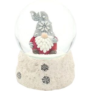 Dekohelden24 Snow Globe Christmas Gnome with Grey Hat on White Base, L/W/H/Diameter Ball 6.5 x 6.5 x 8.8 cm, Diameter 6.5 cm, Grey Dekohelden24 Snow Globe Christmas Gnome with Grey Hat on White Base, L/W/H/Diameter Ball 6.5 x 6.5 x 8.8 cm, Diameter 6.5 cm, Grey
