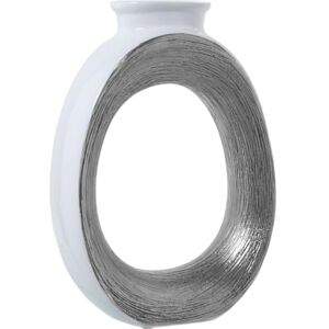 Alexandra House Living Vase White Silver Ceramic 14 x 33 x 24 cm Alexandra House Living Vase White Silver Ceramic 14 x 33 x 24 cm