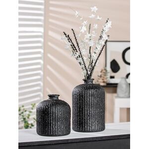 AlexandreHouse Pack of 6 Vase, Bottle, Glass, Black, PU 6, H. 18 cm, D. 16 cm AlexandreHouse Pack of 6 Vase, Bottle, Glass, Black, PU 6, H. 18 cm, D. 16 cm