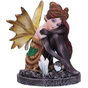 Nemesis Now Crystal Amber Fairy Figurine, 8.2cm Resin, Autumn Fairy Sitting, Holding Glass Ball, Fantasy Gift, Cast in Finest Resin, Expertly Hand-Painted Nemesis Now Crystal Amber Fairy Figurine, 8.2cm Resin, Autumn Fairy Sitting, Holding Glass Ball, Fantasy Gift, Cast in Finest Resin, Expertly Hand-Painted