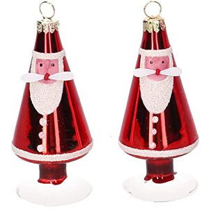 Vacchetti Giuseppe Pack of 4 Santa Claus Glass Tree Decorations with Hook Vacchetti Giuseppe Pack of 4 Santa Claus Glass Tree Decorations with Hook
