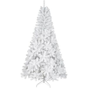 Uten 6.8ft White Artificial Christmas Tree Xmas Pine Tree Holiday Decoration with Solid Metal Legs Indoor Outdoor 2.1M Uten 6.8ft White Artificial Christmas Tree Xmas Pine Tree Holiday Decoration with Solid Metal Legs Indoor Outdoor 2.1M