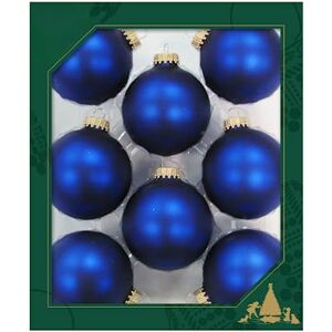 Dekohelden24 Lauschaer Christmas Tree Decorations Set of 8 Baubles Plain Matt Satin Royal Blue 6.7 cm with Golden Crown + 50 Quick Hangers Dekohelden24 Lauschaer Christmas Tree Decorations Set of 8 Baubles Plain Matt Satin Royal Blue 6.7 cm with Golden Crown + 50 Quick Hangers