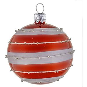 Ornex Set of 12 ornamental balls (Ø 7 cm) in blown glass and decorated by hand for Christmas tree Ornex Set of 12 ornamental balls (Ø 7 cm) in blown glass and decorated by hand for Christmas tree