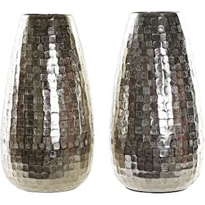 DKD Home Decor Vase Modern Aluminium Silver (2 Pieces) (16 x 16 x 32 cm) (Reference: S3017302) DKD Home Decor Vase Modern Aluminium Silver (2 Pieces) (16 x 16 x 32 cm) (Reference: S3017302)