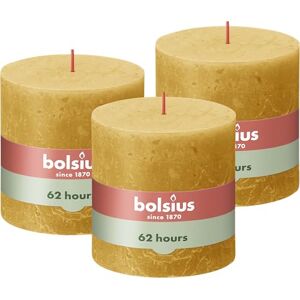 BOLSIUS Rustic XXL Candle Yellow 10 cm Pack 3 Non Drip Non Scented Candles Long Burning Time of 62 Hours BOLSIUS Rustic XXL Candle Yellow 10 cm Pack 3 Non Drip Non Scented Candles Long Burning Time of 62 Hours