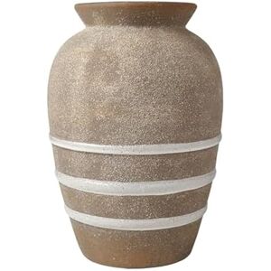 MIKASA Textured Stripe Ceramic Vase, 6.89x6.89x10.04 MIKASA Textured Stripe Ceramic Vase, 6.89x6.89x10.04
