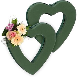 Relaxdays 2X Floral Foam for Fresh Flowers, Heart, Arrangement for Crafting, Wreath, Decorations, 24 x 23 x 4 cm, Green Relaxdays 2X Floral Foam for Fresh Flowers, Heart, Arrangement for Crafting, Wreath, Decorations, 24 x 23 x 4 cm, Green