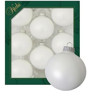 Dekohelden24 Lauscha Christmas Tree Decorations-Set of 8 Baubles in Plain matt Satin White, with Silver Crowns, Size Diameter Approx. 7 cm, 6,7 cm Dekohelden24 Lauscha Christmas Tree Decorations-Set of 8 Baubles in Plain matt Satin White, with Silver Crowns, Size Diameter Approx. 7 cm, 6,7 cm