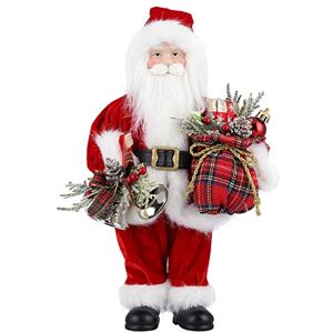 AGM Santa Claus Figurine Standing Santa with Gift and Christmas Bells Classic Christmas Tree Home Decoration AGM Santa Claus Figurine Standing Santa with Gift and Christmas Bells Classic Christmas Tree Home Decoration