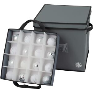 Christmas Village 64 Bauble Storage Bag with Adjustable Dividers, Removable Lid – 600D Fabric Premium Bag for Xmas Tree Decors Organisers, Festive Ball Holder & Carry Handles (Grey, w/Pull Out Trays) Christmas Village 64 Bauble Storage Bag with Adjustable Dividers, Removable Lid – 600D Fabric Premium Bag for Xmas Tree Decors Organisers, Festive Ball Holder & Carry Handles (Grey, w/Pull Out Trays)