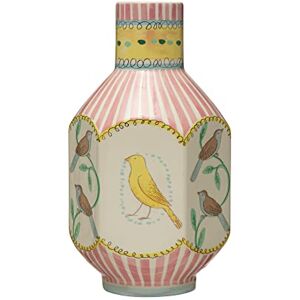 Creative Labs Ceramic Painted Bird Designs, Multicolor Vase, Multi Creative Labs Ceramic Painted Bird Designs, Multicolor Vase, Multi