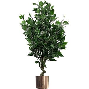 Leaf Realistic Artificial Ficus Tree with Planter, Mixed Materials, 110cm Evergreen Copper Leaf Realistic Artificial Ficus Tree with Planter, Mixed Materials, 110cm Evergreen Copper