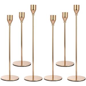 Anndason Set of 6 Gold Candlestick Holders Gold Candle Holder Taper Candle Holders Candle Holders Decorative Candlestick Holder for Home Decor, Wedding, Dinning, Party, Anniversary (Gold) Anndason Set of 6 Gold Candlestick Holders Gold Candle Holder Taper Candle Holders Candle Holders Decorative Candlestick Holder for Home Decor, Wedding, Dinning, Party, Anniversary (Gold)