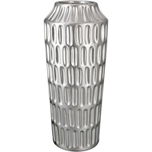 GILDE Ceramic Vase Decorative Living Room Silver Christmas Decoration Gift for Women Colour: Silver Height 37 cm GILDE Ceramic Vase Decorative Living Room Silver Christmas Decoration Gift for Women Colour: Silver Height 37 cm