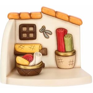 THUN Workshop of the seamstress with baskets of ceramic fabrics, 15.5 x 11 cm, height 12 cm, Classic Nativity collection THUN Workshop of the seamstress with baskets of ceramic fabrics, 15.5 x 11 cm, height 12 cm, Classic Nativity collection