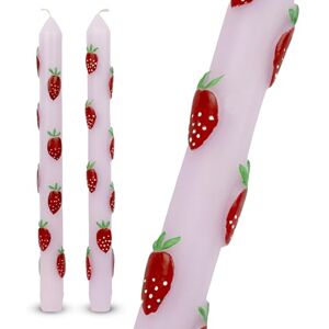 Talking Tables 2 x Hand Painted 3D Pink Strawberries Dinner Candles Ideal Birthday or Mothers Day Gift Unscented, 8 Hours Burn Time Eco-Friendly Packaging, Summer Table Decor Made by Talking Tables 2 x Hand Painted 3D Pink Strawberries Dinner Candles Ideal Birthday or Mothers Day Gift Unscented, 8 Hours Burn Time Eco-Friendly Packaging, Summer Table Decor Made by