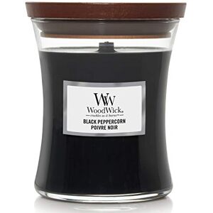 Woodwick Medium Hourglass Scented Candle with Crackling Wick, Black Peppercorn, Up to 60 Hours Burn Time, Black Peppercorn Woodwick Medium Hourglass Scented Candle with Crackling Wick, Black Peppercorn, Up to 60 Hours Burn Time, Black Peppercorn