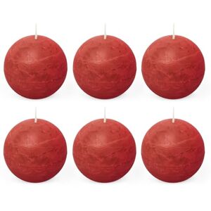 Spaas 6 Rustic Unscented Ball Candles 80 mm, 24 Hours, Red Spaas 6 Rustic Unscented Ball Candles 80 mm, 24 Hours, Red