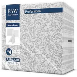 PAW Fabric-Like Silver Napkins - 40x40cm Pack of 50 - Table Decor PAW Fabric-Like Silver Napkins - 40x40cm Pack of 50 - Table Decor