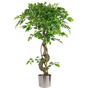 Leaf Realistic Artificial Japanese Fruticosa Ficus Tree, Twisted Silver, 120cm (4ft) Leaf Realistic Artificial Japanese Fruticosa Ficus Tree, Twisted Silver, 120cm (4ft)