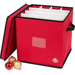 Christmas Village Collapsible Bauble Storage Bag – 600D Fabric Premium Bag for 64 Xmas Tree Decorations – 4 Layer Festive Season Ball Holder Cube with Separators & Carry Handles (Red, No Tray) Christmas Village Collapsible Bauble Storage Bag – 600D Fabric Premium Bag for 64 Xmas Tree Decorations – 4 Layer Festive Season Ball Holder Cube with Separators & Carry Handles (Red, No Tray)