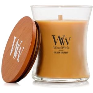 Woodwick Scented Candle with Crackling Wick Golden Bourbon Medium Hourglass Candle Long Burning Candles: Up to 60 Hours Perfect Gifts for Women Woodwick Scented Candle with Crackling Wick Golden Bourbon Medium Hourglass Candle Long Burning Candles: Up to 60 Hours Perfect Gifts for Women