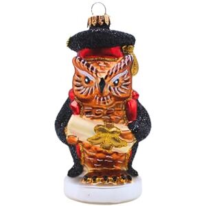 Dekohelden24 Lauschaer Lauscha Christmas Tree Decoration Bauble Glass Ornament Owl University Professor Glass Decoration Owl Teacher in Red/Black, L x W x H 5 x 5 x 12 cm Dekohelden24 Lauschaer Lauscha Christmas Tree Decoration Bauble Glass Ornament Owl University Professor Glass Decoration Owl Teacher in Red/Black, L x W x H 5 x 5 x 12 cm