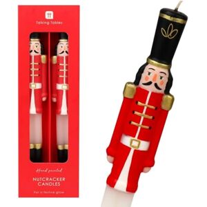 Talking Tables 2 x Hand Painted Nutcracker Dinner Candles 25cm Novelty Christmas Candlesticks, Unscented 6 Hour Burn, Festive Xmas Table Décor, Stocking Filler or Secret Santa Gift Talking Tables 2 x Hand Painted Nutcracker Dinner Candles 25cm Novelty Christmas Candlesticks, Unscented 6 Hour Burn, Festive Xmas Table Décor, Stocking Filler or Secret Santa Gift