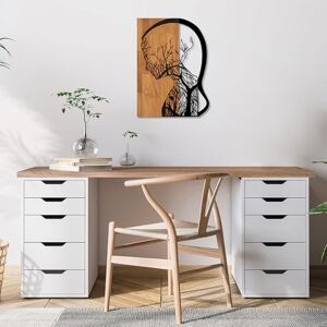 Wallity Elegant Decorative Wooden Wall Accessory, Walnut & Black, 43 x 58 cm, 50% Wood (3 cm Thick) & 50% Metal, Unique Colour & Texture Variations for Stylish Home Decor Wallity Elegant Decorative Wooden Wall Accessory, Walnut & Black, 43 x 58 cm, 50% Wood (3 cm Thick) & 50% Metal, Unique Colour & Texture Variations for Stylish Home Decor