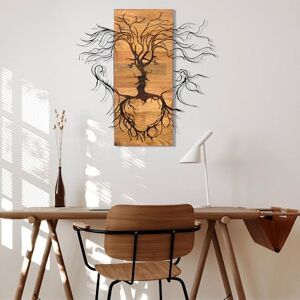 Wallity Elegant Decorative Wooden Wall Accessory, Black & Walnut, 60 x 57.5 cm, 100% Metal Frame (1.2 mm) & Solid Wood (3 cm), Perfect for Modern Decor Wallity Elegant Decorative Wooden Wall Accessory, Black & Walnut, 60 x 57.5 cm, 100% Metal Frame (1.2 mm) & Solid Wood (3 cm), Perfect for Modern Decor