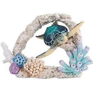 ICE ARMOR 7" W Blue Sea Turtle Swimming Around Coral Statue Marine Life Decoration Figurine Office Desk/Home/Living Room/Table Decor, Perfect House Warming Gifts for New Home ICE ARMOR 7" W Blue Sea Turtle Swimming Around Coral Statue Marine Life Decoration Figurine Office Desk/Home/Living Room/Table Decor, Perfect House Warming Gifts for New Home