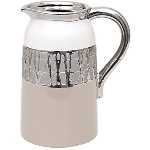 Dekohelden24 Elegant Modern Decorative Designer Ceramic vase/jug in Cappuccino/Silver/White. Dimensions (L x W x H): 16.5 x 12.5 x 20.5 cm. Dekohelden24 Elegant Modern Decorative Designer Ceramic vase/jug in Cappuccino/Silver/White. Dimensions (L x W x H): 16.5 x 12.5 x 20.5 cm.