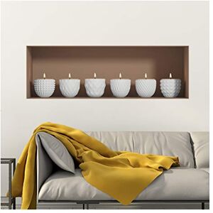 Ambiance Sticker Sticker 3D Effect Wall Decal Candle– Wall Paper Decoration Optical Illusion Rooms and Living Rooms 30 x 90 cm Ambiance Sticker Sticker 3D Effect Wall Decal Candle– Wall Paper Decoration Optical Illusion Rooms and Living Rooms 30 x 90 cm