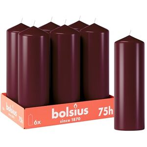 BOLSIUS Smooth Pillar Candles Burgundy Pack of 6-20 x 7 cm Decorative Household Candles Burn Time 75 Hours Unscented Contains Natural Plant Wax Without Palm Oil BOLSIUS Smooth Pillar Candles Burgundy Pack of 6-20 x 7 cm Decorative Household Candles Burn Time 75 Hours Unscented Contains Natural Plant Wax Without Palm Oil