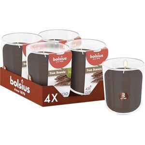 BOLSIUS Oud Wood Brown Set of 4 Scented Candles 9.7 x 8.5 cm Burn time: 45 Hours with Natural extracts Natural Vegetable Wax Palm Oil Free BOLSIUS Oud Wood Brown Set of 4 Scented Candles 9.7 x 8.5 cm Burn time: 45 Hours with Natural extracts Natural Vegetable Wax Palm Oil Free