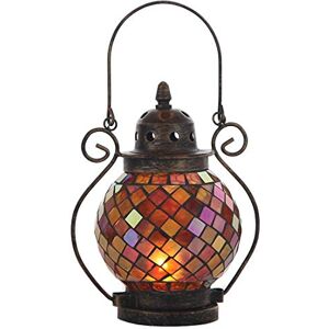 Lily's Home Decorative Candle Lanterns, Mosaic Glass and Wrought Iron Tea Light Candle Holder for Indoor or Outdoor Hanging Lantern. Candle NOT Included. Orange and Gold Lily's Home Decorative Candle Lanterns, Mosaic Glass and Wrought Iron Tea Light Candle Holder for Indoor or Outdoor Hanging Lantern. Candle NOT Included. Orange and Gold