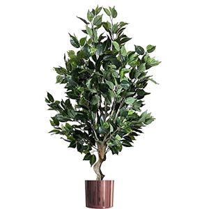 Leaf Realistic Artificial Tree with Planter, Mixed Materials, Dark Bushy Ficus Copper, 100cm Leaf Realistic Artificial Tree with Planter, Mixed Materials, Dark Bushy Ficus Copper, 100cm
