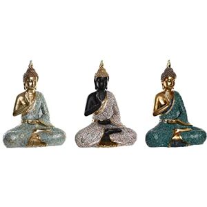 DKD Home Decor Decorative Figure 30 x 17 x 40 cm Black Buddha Turquoise Oriental Green (3 Pieces) DKD Home Decor Decorative Figure 30 x 17 x 40 cm Black Buddha Turquoise Oriental Green (3 Pieces)