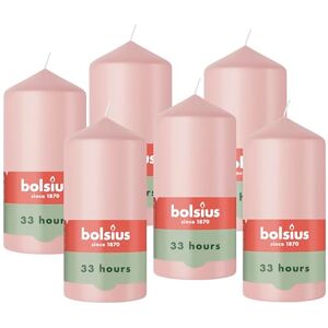 BOLSIUS Pillar Candle Light Pink 12 cm 6 Pieces Burning time 33 Hours Natural Vegetable Wax Palm Oil Free. BOLSIUS Pillar Candle Light Pink 12 cm 6 Pieces Burning time 33 Hours Natural Vegetable Wax Palm Oil Free.