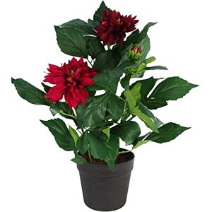 Leaf Design UK Realistic Artificial Flower Plant Tree, Dhalia Red, 50cm Leaf Design UK Realistic Artificial Flower Plant Tree, Dhalia Red, 50cm