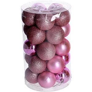 Vacchetti Giuseppe Pack of 25 Pink Plastic Christmas Baubles Hanging for Tree Decoration 6cm Diameter Vacchetti Giuseppe Pack of 25 Pink Plastic Christmas Baubles Hanging for Tree Decoration 6cm Diameter