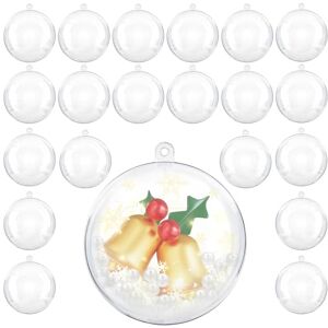 Uten 20pcs Christmas Tree Baubles Decorations Clear Round Glass Fillable Plastic Craft Balls Ornaments (8CM) Uten 20pcs Christmas Tree Baubles Decorations Clear Round Glass Fillable Plastic Craft Balls Ornaments (8CM)