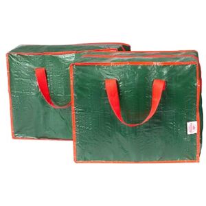 Christmas Village Christmas Decoration Storage Bag 2-Pack Durable Christmas Storage Bag for Wreath, Baubles, Lights & Tinsel Christmas Storage with Double Zipped & Carry Handles (Green) Christmas Village Christmas Decoration Storage Bag 2-Pack Durable Christmas Storage Bag for Wreath, Baubles, Lights & Tinsel Christmas Storage with Double Zipped & Carry Handles (Green)