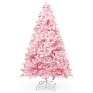 AGM Christmas Tree 6ft, Snow Flocked Artificial Pink Christmas Tree with 808 Branch Tips for Indoor and Outdoor Christmas Decorations AGM Christmas Tree 6ft, Snow Flocked Artificial Pink Christmas Tree with 808 Branch Tips for Indoor and Outdoor Christmas Decorations
