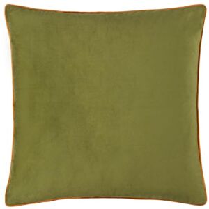 furn. Meridian Feather Filled Cushion – Luxury Contrast Piped Velvet Decorative Pillow (Olive/Ginger 45x45cm) furn. Meridian Feather Filled Cushion – Luxury Contrast Piped Velvet Decorative Pillow (Olive/Ginger 45x45cm)